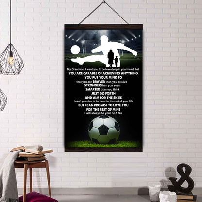 American Football Poster Canvas Grandma To Grandson - That You Are Braver Than You Believe You Are Capable Of I Will Always Your No 1 Fan