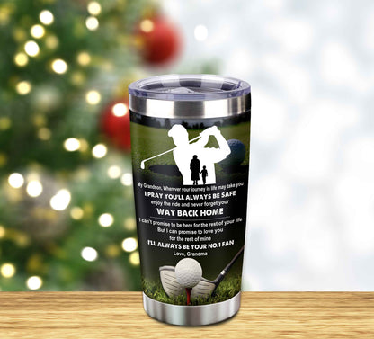 Customizable Tumbler To My Grandson With Inspriration Quotes From Grandpa And Grandma