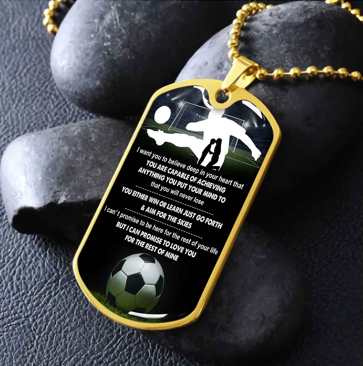 Sport Military Chain 18K Gold Plated Silver Plated To My Son Mom Motivation Message