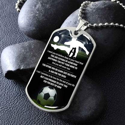 Sport Military Chain 18K Gold Plated Silver Plated To My Son Mom Motivation Message