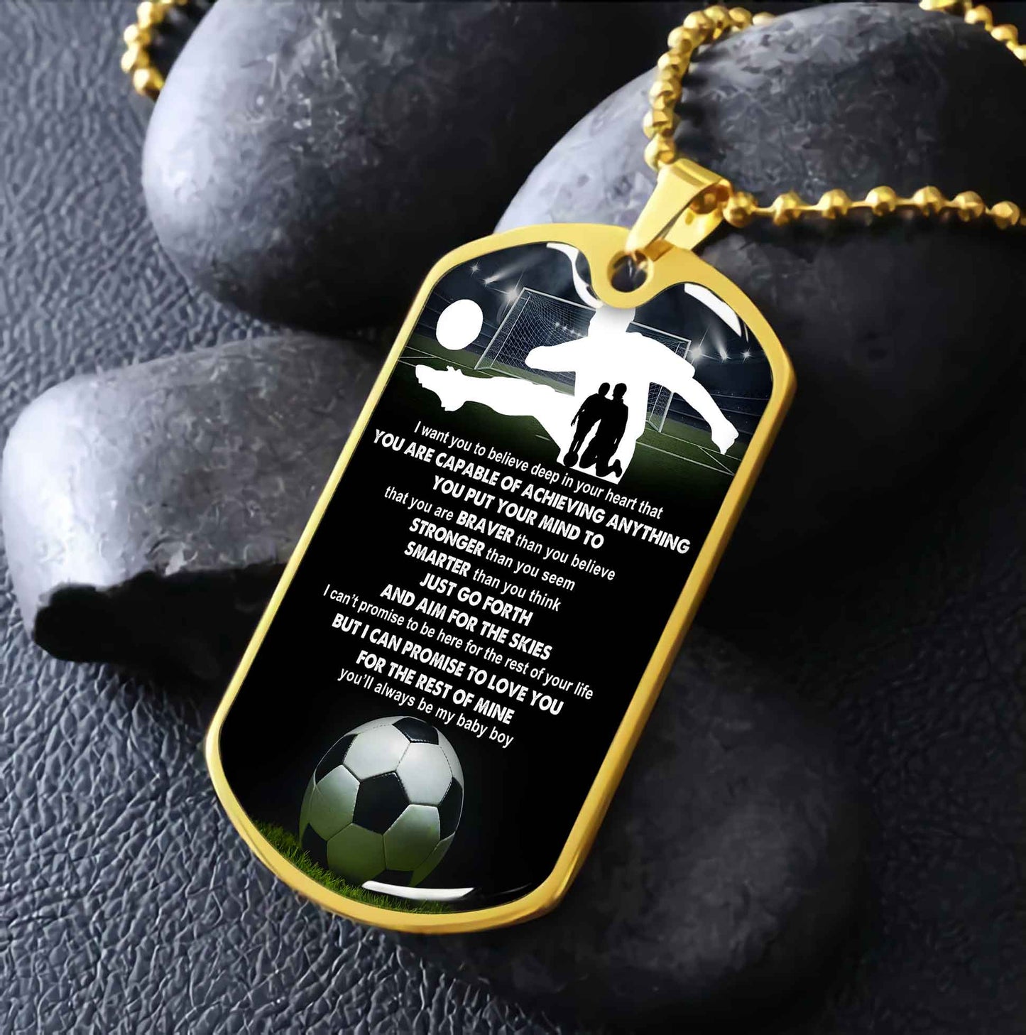 Sport Military Chain 18K Gold Plated Silver Plated To My Son From Dad Motivation Message