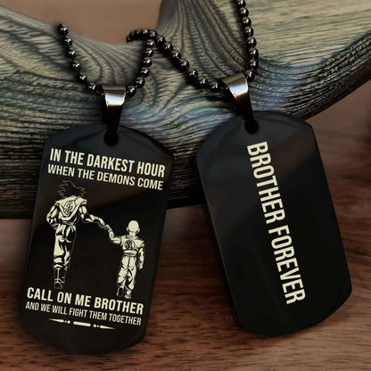 Brotherhood Dog Tag Necklace – Custom Engraved, Double-Sided Gift for Brothers