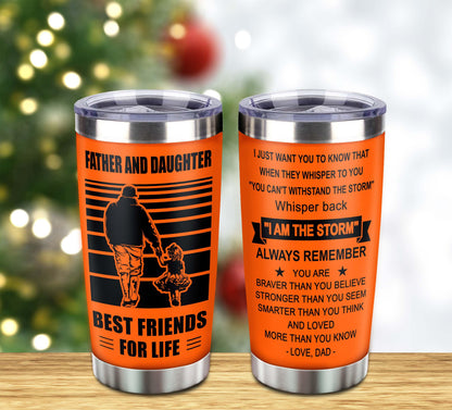 Customizable Basketball Tumbler, Gifts From Dad To Daughter Father And Daughter Best Friend For Life With Inspriration Message