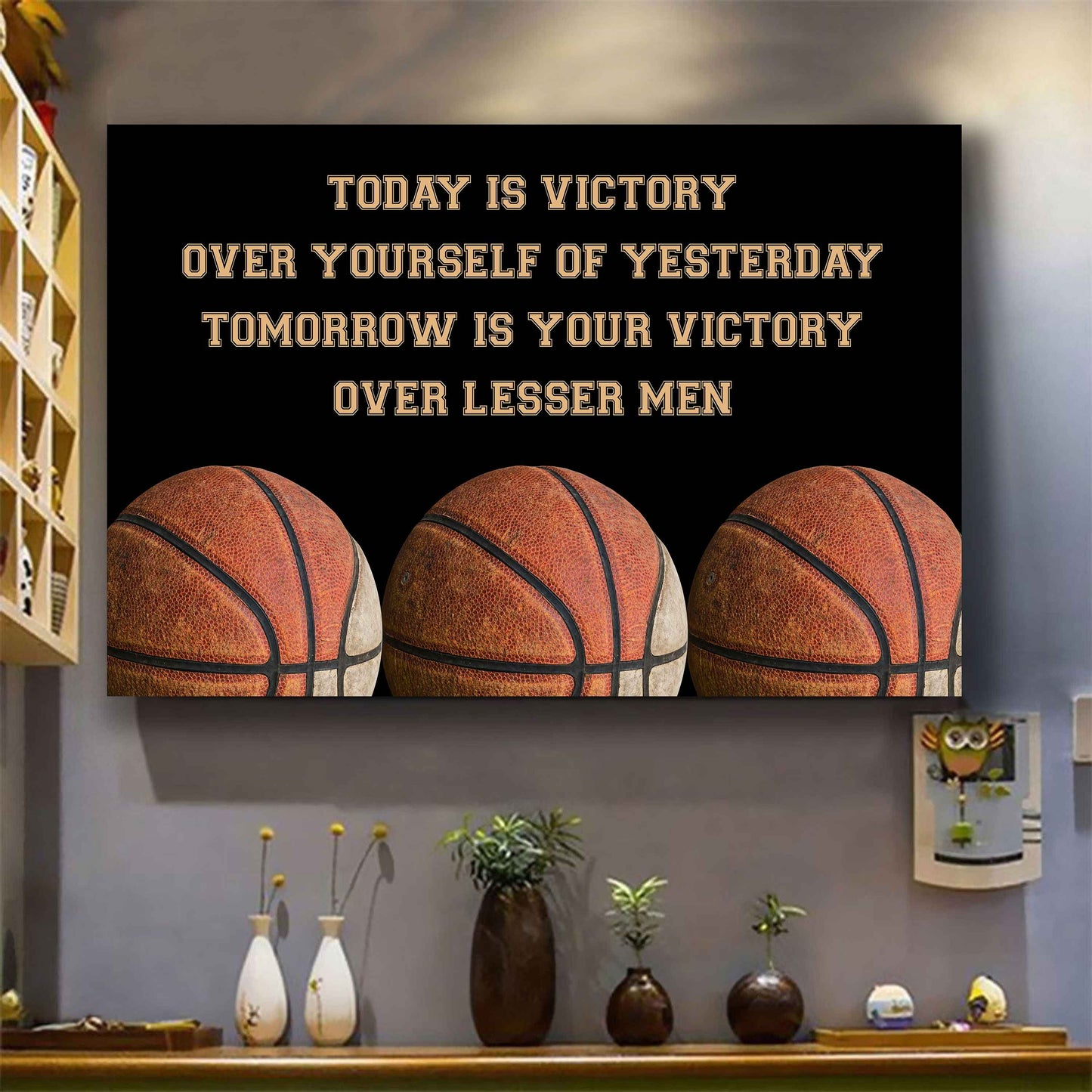 Sport Poster Canvas Today Is Victory Over Your Self Best Gift With Motivation Quotes
