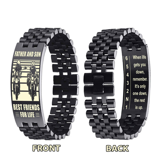 Sport Bike double side bracelet dad to son, When life gets you down, remember. It’s only one down, the rest is up.