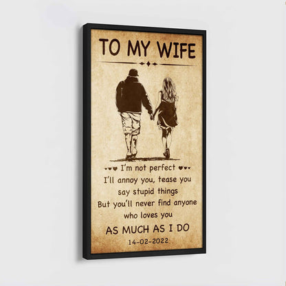Biker Poster Canvas To My Wife - I Am Not Perfect