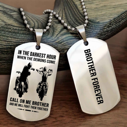 DRB Customizable engraved black dog tag double sided gift from brother, brother forevers