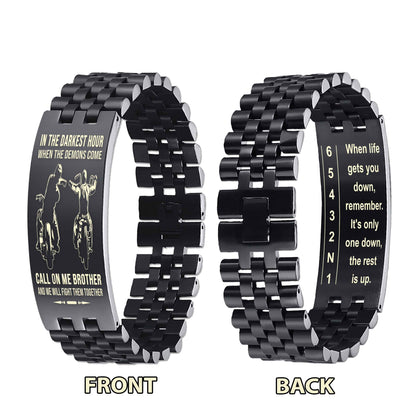 Biker double side bracelet dad to son, When life gets you down, remember. It’s only one down, the rest is up.