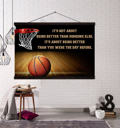 Tennis customizable poster canvas - It is not about better than someone else, It is about being better than you were the day before