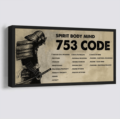 Knight Templar Poster Canvas 7 5 3 Code Motivation Quotes