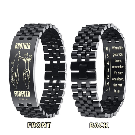 Biker double side bracelet dad to son, When life gets you down, remember. It’s only one down, the rest is up.