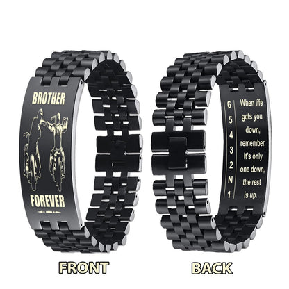 Biker double side bracelet dad to son, When life gets you down, remember. It’s only one down, the rest is up.