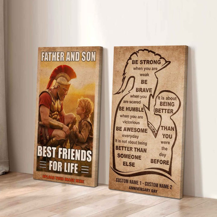 Spartan Father & Son Canvas Set – Warriors & Best Friends for Life - Be Strong Canvas